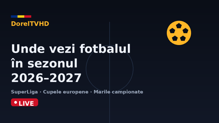 Unde vezi fotbalul în sezonul 2026–2027: SuperLiga, cupele europene și marile campionate