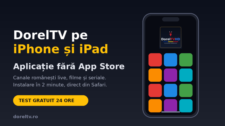 Televiziune românească pe iPhone și iPad: aplicația DorelTV, fără App Store